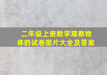 二年级上册数学观察物体的试卷图片大全及答案