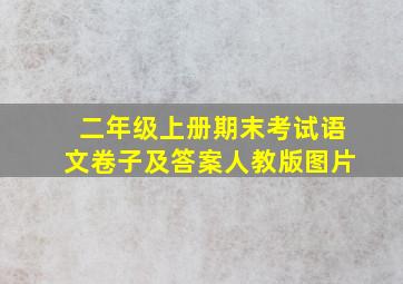 二年级上册期末考试语文卷子及答案人教版图片