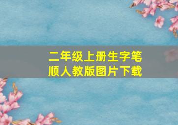 二年级上册生字笔顺人教版图片下载