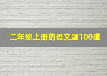 二年级上册的语文题100道