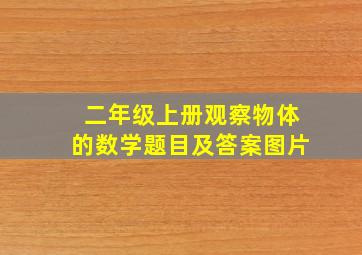 二年级上册观察物体的数学题目及答案图片