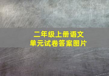 二年级上册语文单元试卷答案图片