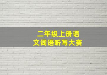 二年级上册语文词语听写大赛