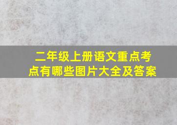 二年级上册语文重点考点有哪些图片大全及答案