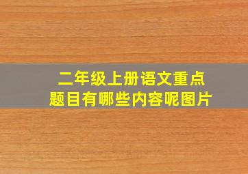 二年级上册语文重点题目有哪些内容呢图片