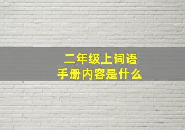 二年级上词语手册内容是什么