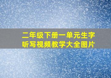 二年级下册一单元生字听写视频教学大全图片