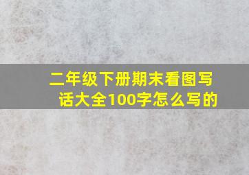 二年级下册期末看图写话大全100字怎么写的