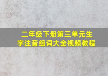 二年级下册第三单元生字注音组词大全视频教程