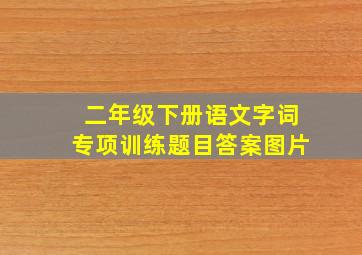 二年级下册语文字词专项训练题目答案图片