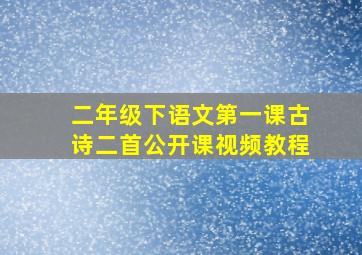 二年级下语文第一课古诗二首公开课视频教程