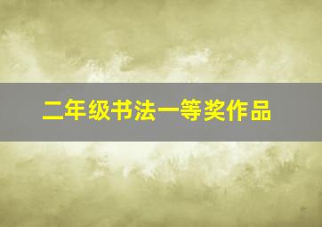 二年级书法一等奖作品