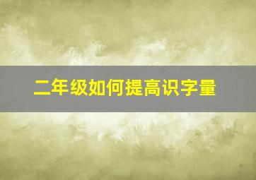 二年级如何提高识字量