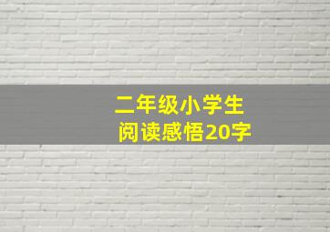 二年级小学生阅读感悟20字