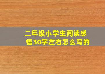 二年级小学生阅读感悟30字左右怎么写的