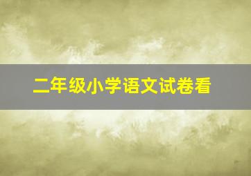 二年级小学语文试卷看