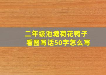 二年级池塘荷花鸭子看图写话50字怎么写