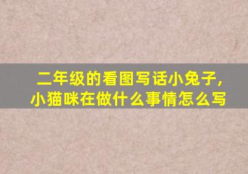 二年级的看图写话小兔子,小猫咪在做什么事情怎么写