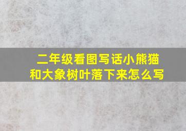 二年级看图写话小熊猫和大象树叶落下来怎么写