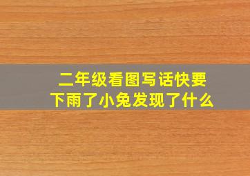 二年级看图写话快要下雨了小兔发现了什么