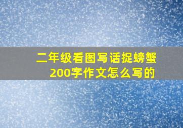 二年级看图写话捉螃蟹200字作文怎么写的