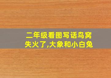 二年级看图写话鸟窝失火了,大象和小白兔