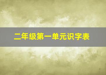 二年级第一单元识字表