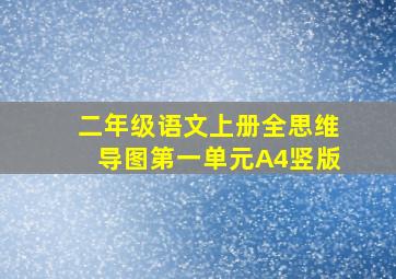 二年级语文上册全思维导图第一单元A4竖版