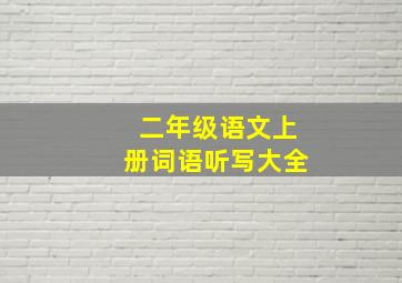 二年级语文上册词语听写大全