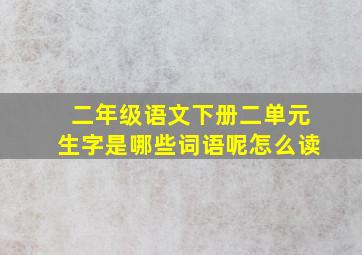 二年级语文下册二单元生字是哪些词语呢怎么读