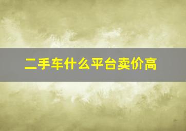 二手车什么平台卖价高