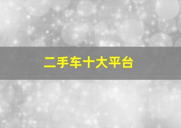 二手车十大平台