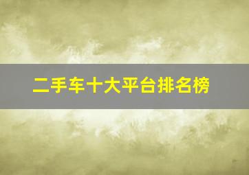 二手车十大平台排名榜