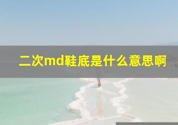 二次md鞋底是什么意思啊