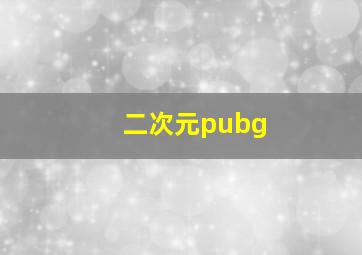 二次元pubg