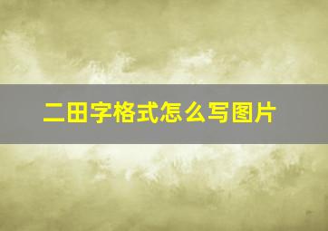 二田字格式怎么写图片