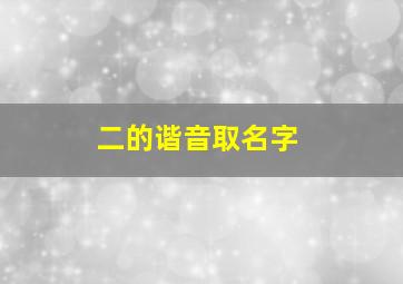 二的谐音取名字