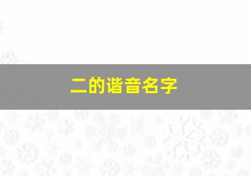 二的谐音名字