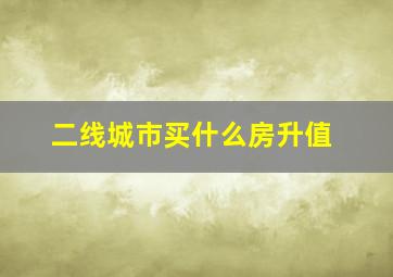 二线城市买什么房升值