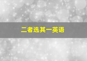 二者选其一英语