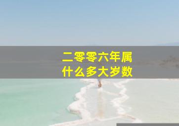 二零零六年属什么多大岁数