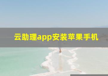 云助理app安装苹果手机