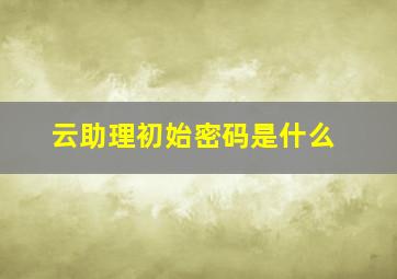 云助理初始密码是什么