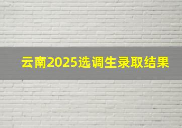 云南2025选调生录取结果