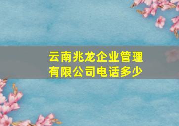 云南兆龙企业管理有限公司电话多少