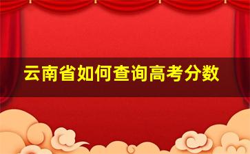 云南省如何查询高考分数