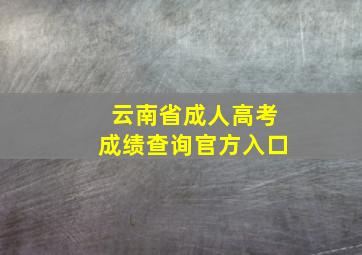 云南省成人高考成绩查询官方入口