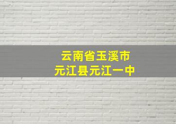 云南省玉溪市元江县元江一中