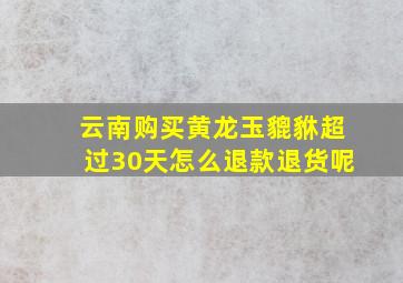 云南购买黄龙玉貔貅超过30天怎么退款退货呢