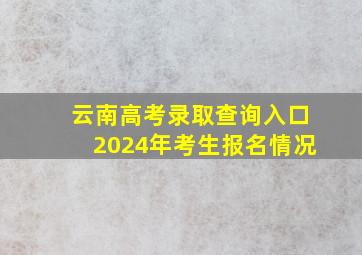 云南高考录取查询入口2024年考生报名情况